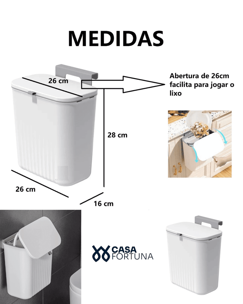 Lixeira Suspensa Sem Furos – Praticidade e Organização para Sua Cozinha!