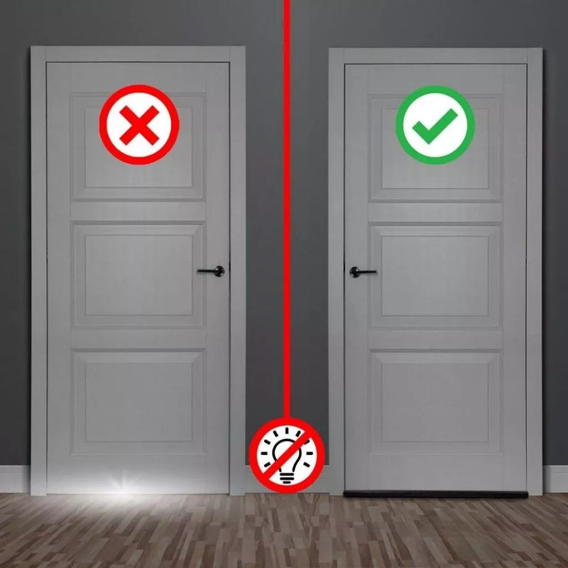 Protetor de Porta Rolinho Impermeável Sem Costura – Ideal para Isolar Poeira, Barulho e Corrente de Ar | Cor Preta