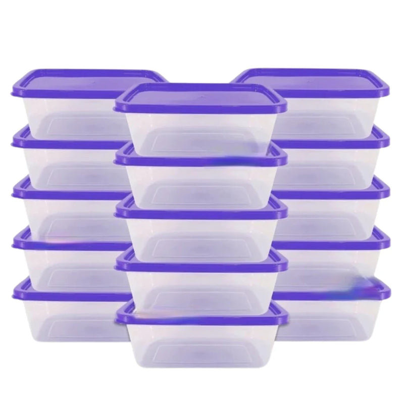 Jogo com 10 Potes Transparentes de 500ml – Marmita Fitness para Armazenamento e Organização de Alimentos