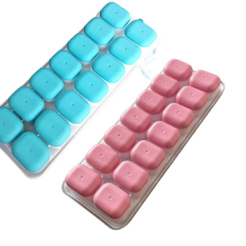 Kit 2 Formas de Gelo em Silicone com Tampa Rígida Flexível