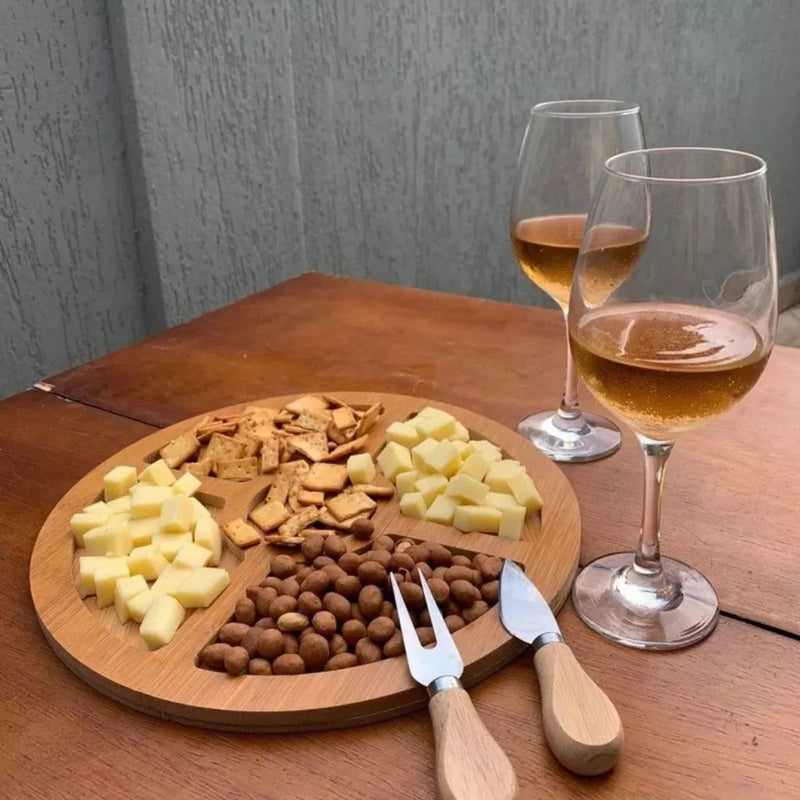 Kit Petisqueira Redonda com 6 Garfos
