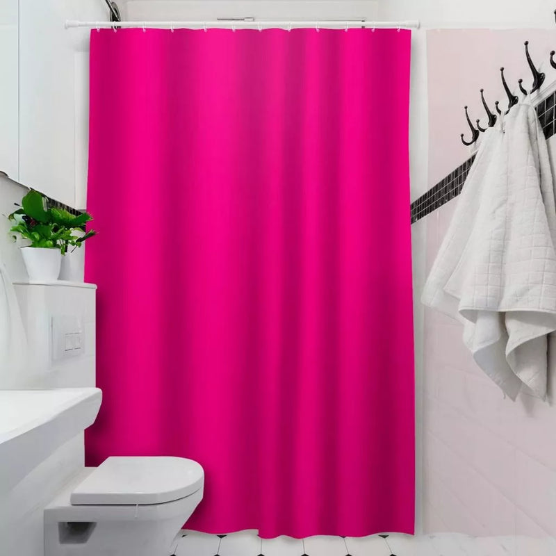 Cortina Box Lisa em PVC para Banheiro Anti Mofo com Ganchos