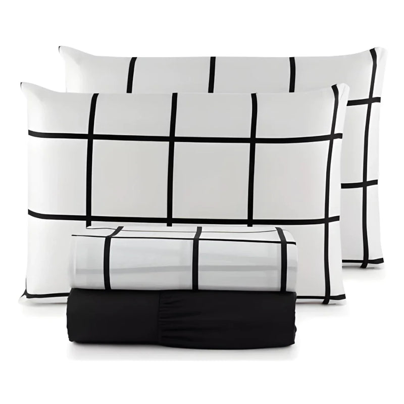 Kit Jogo de Lençol Casal 4 Peças 400 Fios – Toque Macio, Elegância e Conforto para seu Quarto