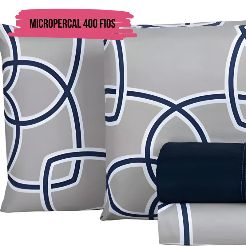 Kit Jogo de Lençol Casal 4 Peças 400 Fios – Toque Macio, Elegância e Conforto para seu Quarto
