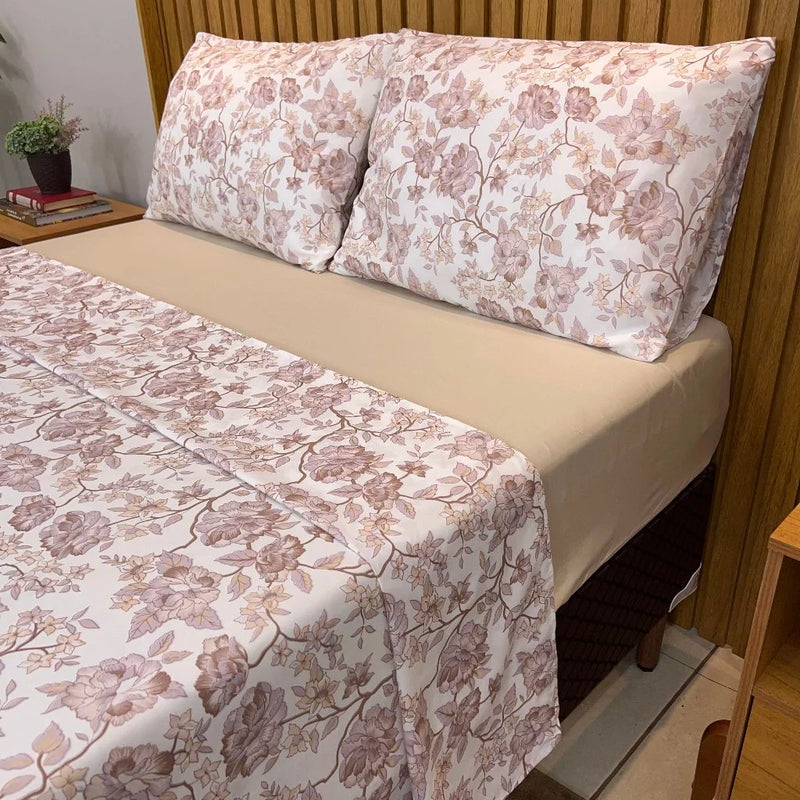 Kit Jogo de Lençol Casal 4 Peças 400 Fios – Toque Macio, Elegância e Conforto para seu Quarto