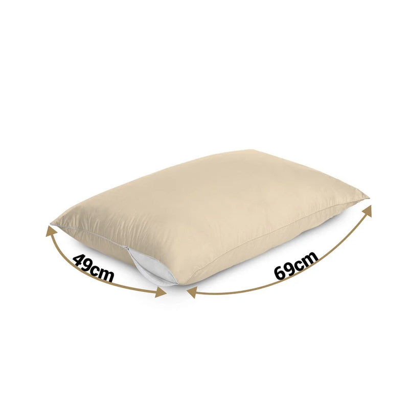 Kit com 4 Capas de Travesseiro Bege com Zíper – Proteção Antialérgica, Conforto e Elegância para Seu Quarto