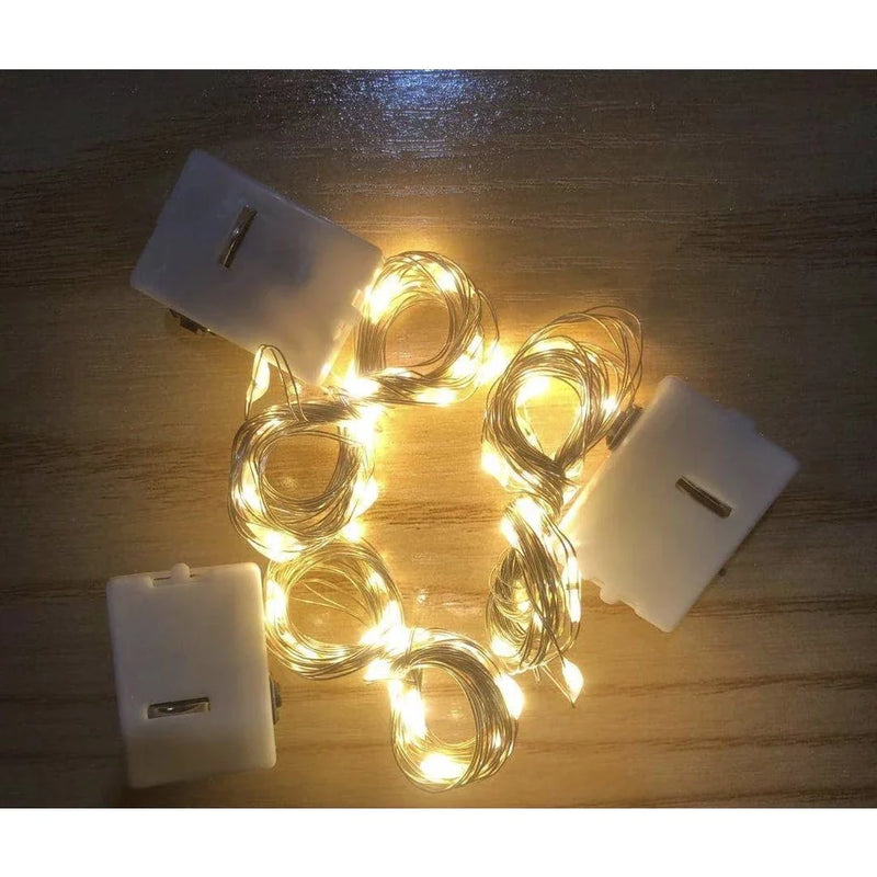 Kit com 10 Fios de Fada LED 2 Metros – Iluminação Decorativa Perfeita para Festas, Quartos e Ambientes Aconchegantes