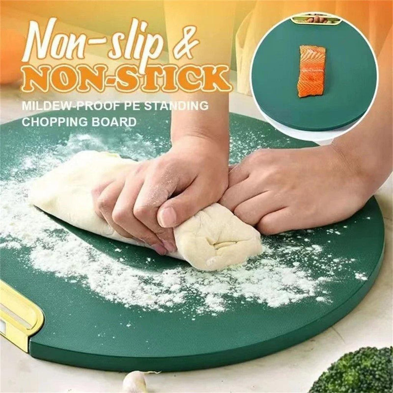 Tábua de Corte Antibacteriana 35x30cm | Com Alça Giratória e Suporte – Mais Higiene e Praticidade na Cozinha